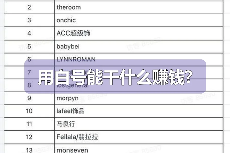 用白号能干什么赚钱?
